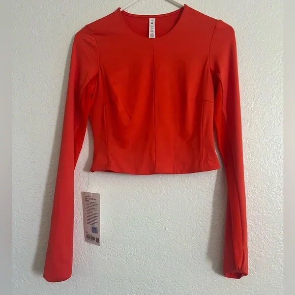 🦋3xHP!!🦋 Lululemon | NWT Cropped Tight-Fit Lined Long-Sleeve Shirt - Picture 7 of 12